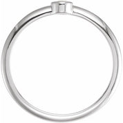 Sterling Silver 3/8 CT Rose-Cut Natural Diamond Stackable Ring