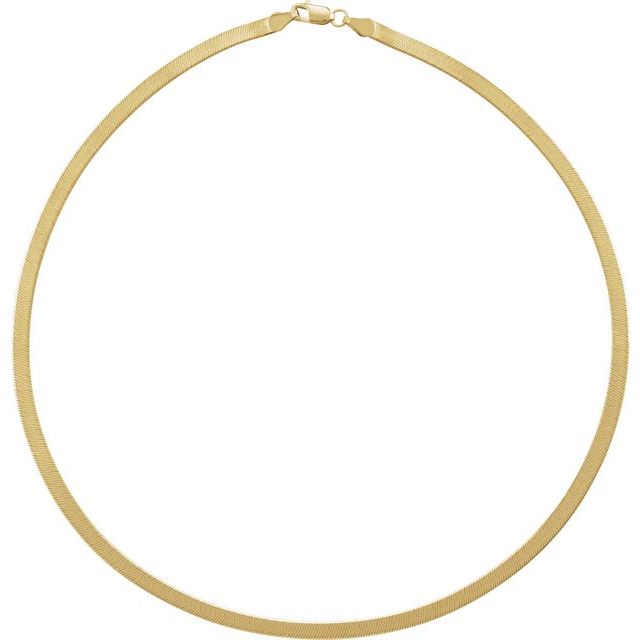 14K Yellow 3.8 mm Flexible Herringbone 18" Chain