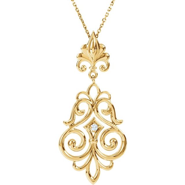 14K Yellow .03 CTW Natural Diamond 18" Necklace