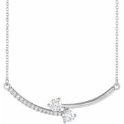 14K Lab-Grown Diamond Two-Stone, French-Set Bar, and Bar Necklace in 16-18" Length