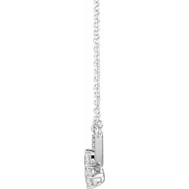 14K Lab-Grown Diamond Two-Stone, French-Set Bar, and Bar Necklace in 16-18" Length