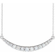 14K Lab-Grown Diamond Two-Stone, French-Set Bar, and Bar Necklace in 16-18" Length