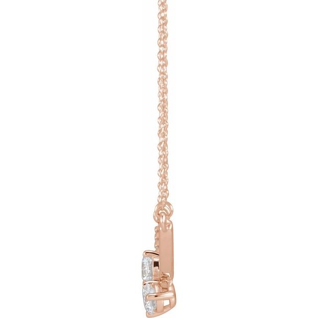 14K Lab-Grown Diamond Two-Stone, French-Set Bar, and Bar Necklace in 16-18" Length