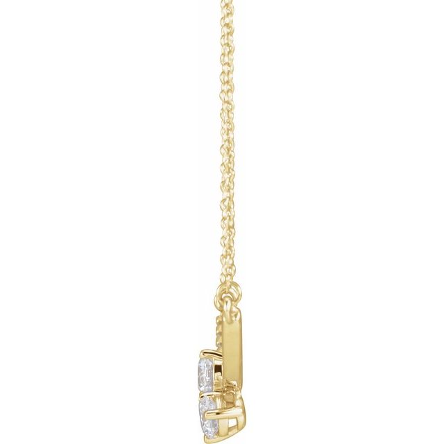 14K Lab-Grown Diamond Two-Stone, French-Set Bar, and Bar Necklace in 16-18" Length