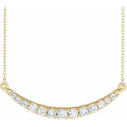 14K Lab-Grown Diamond Two-Stone, French-Set Bar, and Bar Necklace in 16-18" Length