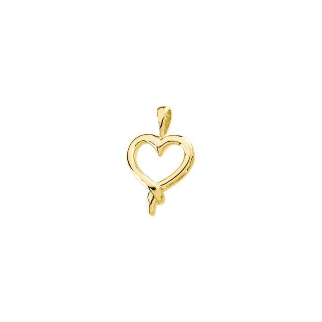 18K Yellow Heart Pendant