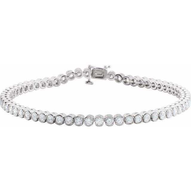 14K White 6 CTW Natural Diamond Line 7 1/4" Bracelet