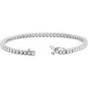 14K White 6 CTW Natural Diamond Line 7 1/4" Bracelet