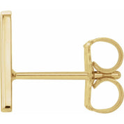 14K Yellow Single Initial A Earring