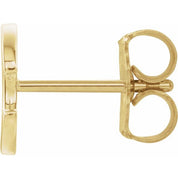 14K Yellow Single Initial C Earring