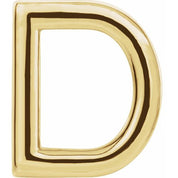 14K Yellow Single Initial D Earring