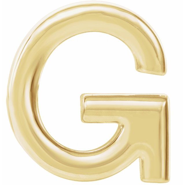 14K Yellow Single Initial G Earring