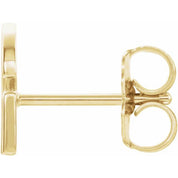 14K Yellow Single Initial G Earring