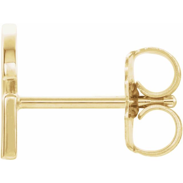 14K Yellow Single Initial G Earring