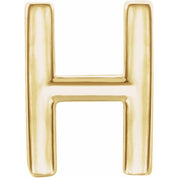14K Yellow Single Initial H Earring