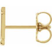 14K Yellow Single Initial I Earring