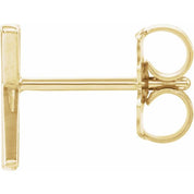 14K Yellow Single Initial K Earring