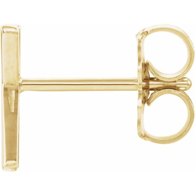 14K Yellow Single Initial K Earring