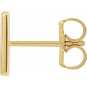 14K Yellow Single Initial M Earring