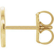 14K Yellow Single Initial O Earring