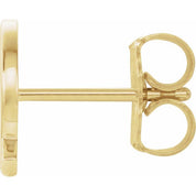14K Yellow Single Initial Q Earring