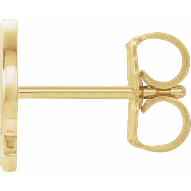 14K Yellow Single Initial Q Earring