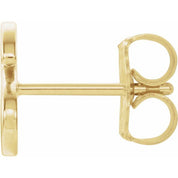 14K Yellow Single Initial S Earring