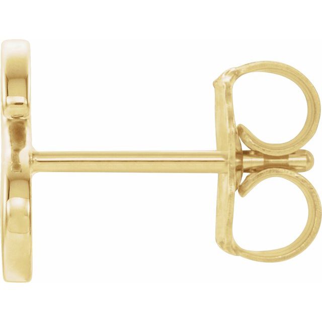 14K Yellow Single Initial S Earring