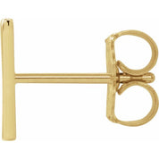 14K Yellow Single Initial V Earring
