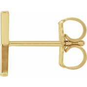 14K Yellow Single Initial X Earring