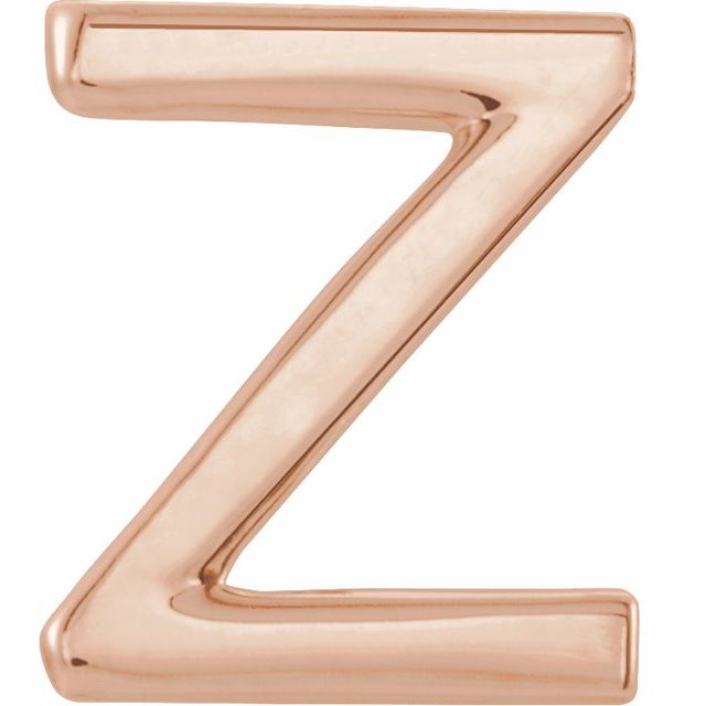 14K Rose Single Initial Z Earring