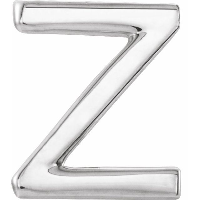 14K White Single Initial Z Earring