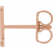 14K Rose Single Initial Z Earring