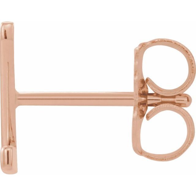 14K Rose Single Initial Z Earring