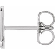 14K White Single Initial Z Earring
