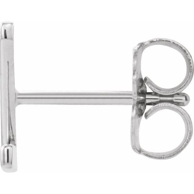 14K White Single Initial Z Earring