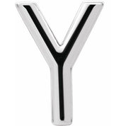 Platinum Single Initial Y Earring
