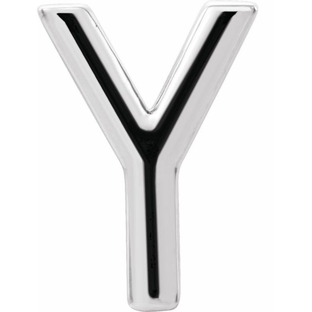 Platinum Single Initial Y Earring