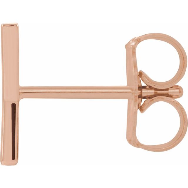14K Rose Single Initial Y Earring