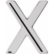 Platinum Single Initial X Earring