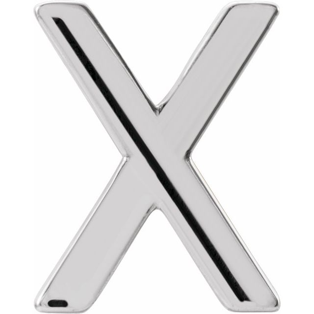 Platinum Single Initial X Earring
