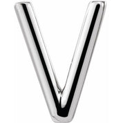 Platinum Single Initial V Earring