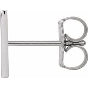 Platinum Single Initial V Earring