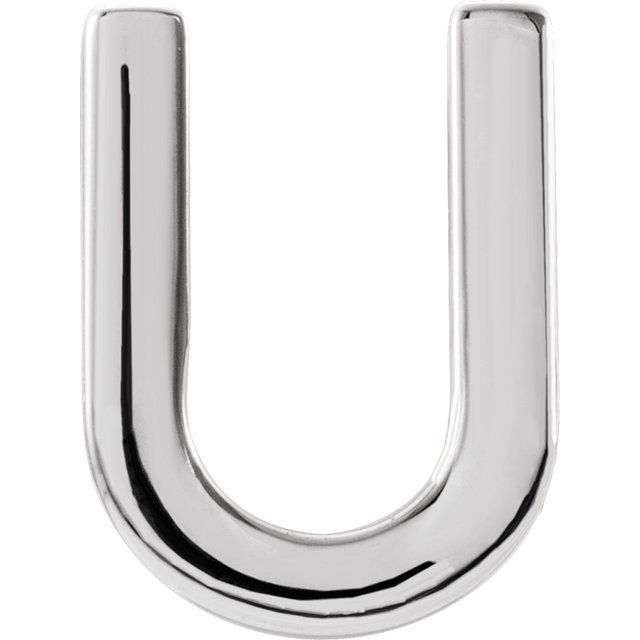 Platinum Single Initial U Earring