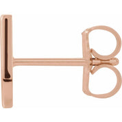 14K Rose Single Initial U Earring
