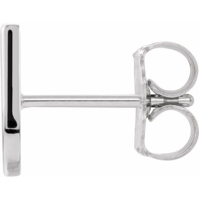 Platinum Single Initial U Earring