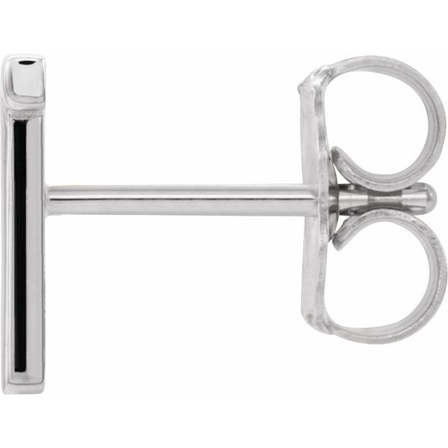 Platinum Single Initial T Earring
