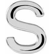14K White Single Initial S Earring