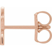 14K Rose Single Initial R Earring