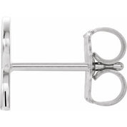 Platinum Single Initial R Earring